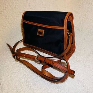 Classic Black and Brown Leather Trim Bag